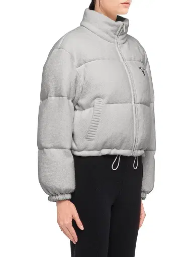 Prada Women's Boxy Wool And Cashmere Knit Puffer Jacket - Grey | Thumbnail 3 Prada Women's Boxy Wool And Cashmere Knit Puffer Jacket - Grey | Thumbnail 3