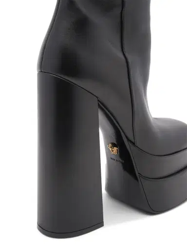 Versace Women's Medusa Aevitas Leather Platform Booties - Black | Thumbnail 5 Versace Women's Medusa Aevitas Leather Platform Booties - Black | Thumbnail 5
