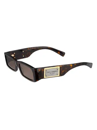 Dolce & Gabbana Men's 55MM Rectangular Sunglasses - Havana | Thumbnail 1 Dolce & Gabbana Men's 55MM Rectangular Sunglasses - Havana | Thumbnail 1