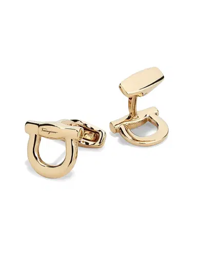 FERRAGAMO Men's Gancini Goldtone Single Cufflink - Silver | Thumbnail 2 FERRAGAMO Men's Gancini Goldtone Single Cufflink - Silver | Thumbnail 2