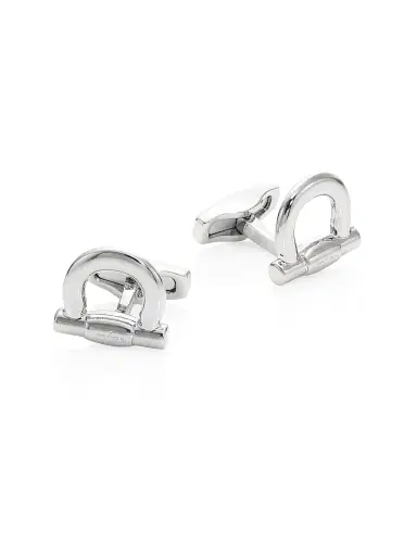 FERRAGAMO Men's Gancini Goldtone Single Cufflink - Silver | Thumbnail 1 FERRAGAMO Men's Gancini Goldtone Single Cufflink - Silver | Thumbnail 1