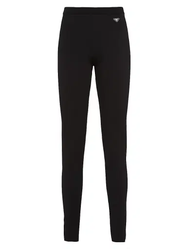 Prada Women's Viscose and Wool Leggings - Black | Thumbnail 1 Prada Women's Viscose and Wool Leggings - Black | Thumbnail 1