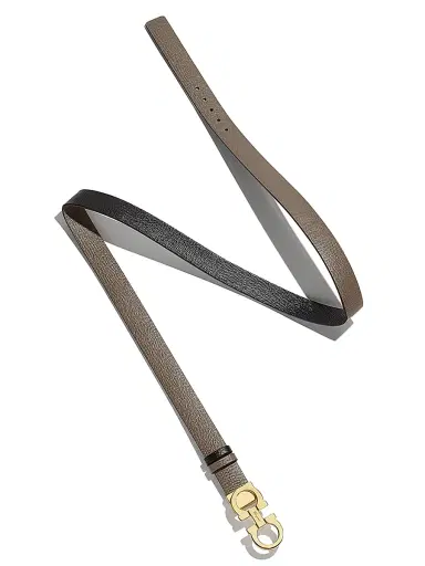 FERRAGAMO Women's Gancini Adjustable Cut-to-Size Reversible Hammered Leather Belt - Caraway Se | Thumbnail 2 FERRAGAMO Women's Gancini Adjustable Cut-to-Size Reversible Hammered Leather Belt - Caraway Se | Thumbnail 2
