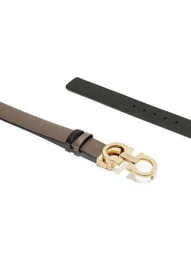 FERRAGAMO Women's Gancini Adjustable Cut-to-Size Reversible Hammered Leather Belt - Caraway Se | Thumbnail 3 FERRAGAMO Women's Gancini Adjustable Cut-to-Size Reversible Hammered Leather Belt - Caraway Se | Thumbnail 3