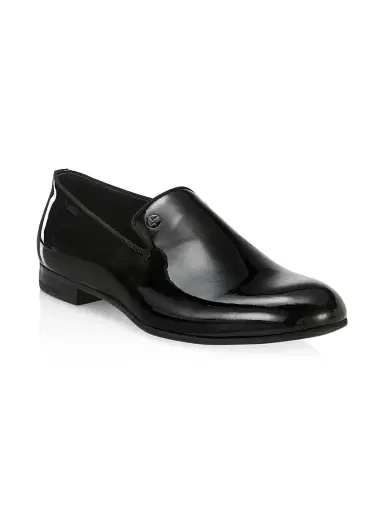 Giorgio Armani Men's Patent Leather Loafers - Black | Thumbnail 2 Giorgio Armani Men's Patent Leather Loafers - Black | Thumbnail 2
