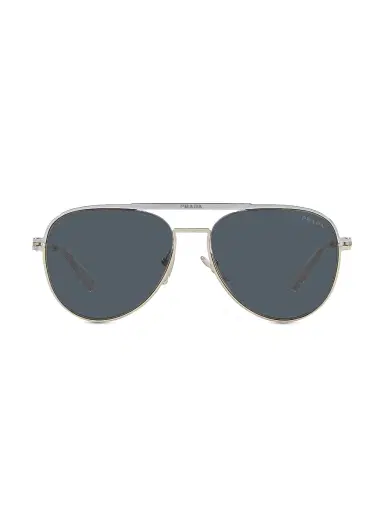 Prada Men's 57MM Metal Pilot Sunglasses - Dark Grey | Thumbnail 1 Prada Men's 57MM Metal Pilot Sunglasses - Dark Grey | Thumbnail 1
