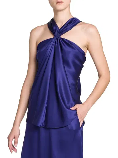 Giorgio Armani Women's Halterneck Silk Blouse | Thumbnail 4 Giorgio Armani Women's Halterneck Silk Blouse | Thumbnail 4