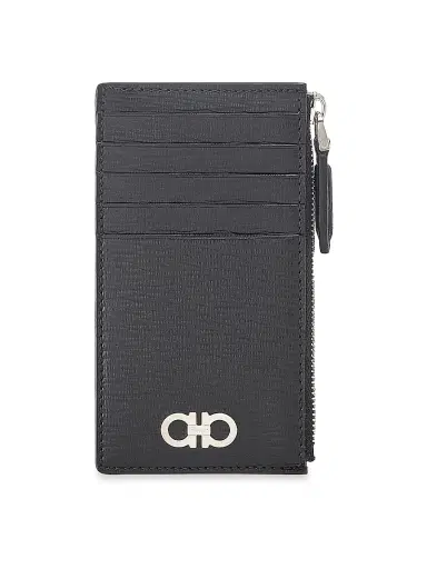 FERRAGAMO Men's Revival Gancini Card Wallet - Nero Red | Thumbnail 1 FERRAGAMO Men's Revival Gancini Card Wallet - Nero Red | Thumbnail 1