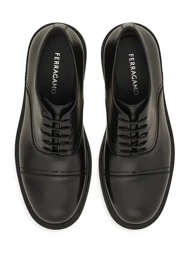 FERRAGAMO Men's Camden Leather Lace-Up Shoes - Nero | Thumbnail 3 FERRAGAMO Men's Camden Leather Lace-Up Shoes - Nero | Thumbnail 3