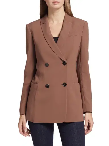 Giorgio Armani Women's Double-Breasted Cady Jacket - Light Brown | Thumbnail 3 Giorgio Armani Women's Double-Breasted Cady Jacket - Light Brown | Thumbnail 3