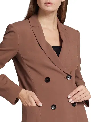 Giorgio Armani Women's Double-Breasted Cady Jacket - Light Brown | Thumbnail 6 Giorgio Armani Women's Double-Breasted Cady Jacket - Light Brown | Thumbnail 6