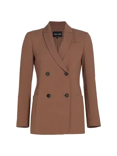 Giorgio Armani Women's Double-Breasted Cady Jacket - Light Brown | Thumbnail 1 Giorgio Armani Women's Double-Breasted Cady Jacket - Light Brown | Thumbnail 1