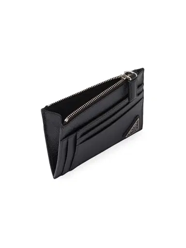 Prada Men's Saffiano Leather Card Holder - Black | Thumbnail 3 Prada Men's Saffiano Leather Card Holder - Black | Thumbnail 3