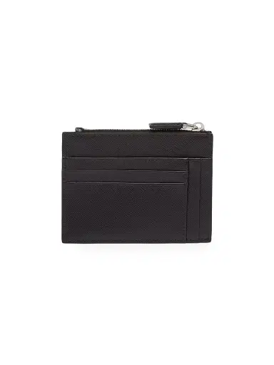 Prada Men's Saffiano Leather Card Holder - Black | Thumbnail 4 Prada Men's Saffiano Leather Card Holder - Black | Thumbnail 4