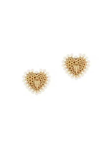 Dolce & Gabbana Women's Goldtone & Imitation Pearl Heart Clip-On Earrings - Yellow Gold | Thumbnail 3 Dolce & Gabbana Women's Goldtone & Imitation Pearl Heart Clip-On Earrings - Yellow Gold | Thumbnail 3