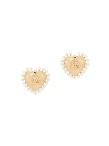 Dolce & Gabbana Women's Goldtone & Imitation Pearl Heart Clip-On Earrings - Yellow Gold | Thumbnail 1 Dolce & Gabbana Women's Goldtone & Imitation Pearl Heart Clip-On Earrings - Yellow Gold | Thumbnail 1