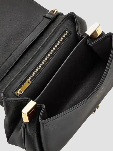 Ferragamo Women's New Line Small Leather Shoulder Bag - Nero | Thumbnail 5 Ferragamo Women's New Line Small Leather Shoulder Bag - Nero | Thumbnail 5