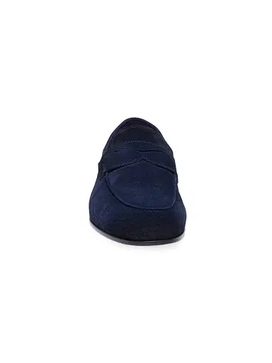 Santoni Men's Carlos Suede Penny Loafers - Blue - Size 11 | Thumbnail 3 Santoni Men's Carlos Suede Penny Loafers - Blue - Size 11 | Thumbnail 3