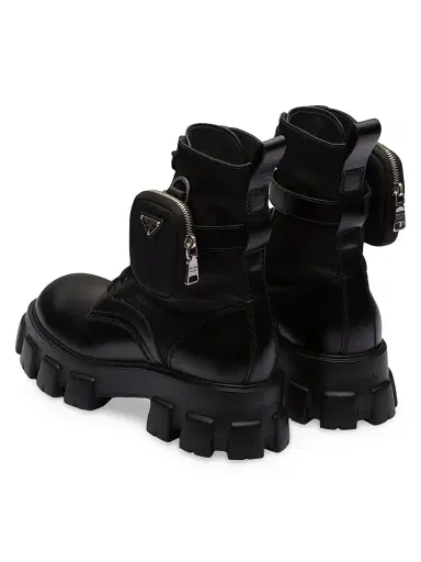 Prada Men's Monolith Brushed Leather and Re-Nylon Boots with Pouch - Black - Size 8.5 | Thumbnail 3 Prada Men's Monolith Brushed Leather and Re-Nylon Boots with Pouch - Black - Size 8.5 | Thumbnail 3