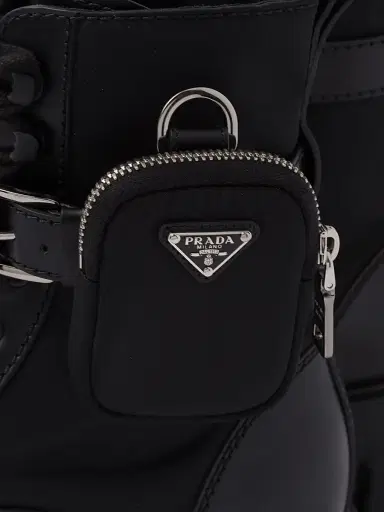 Prada Men's Monolith Brushed Leather and Re-Nylon Boots with Pouch - Black - Size 8.5 | Thumbnail 4 Prada Men's Monolith Brushed Leather and Re-Nylon Boots with Pouch - Black - Size 8.5 | Thumbnail 4