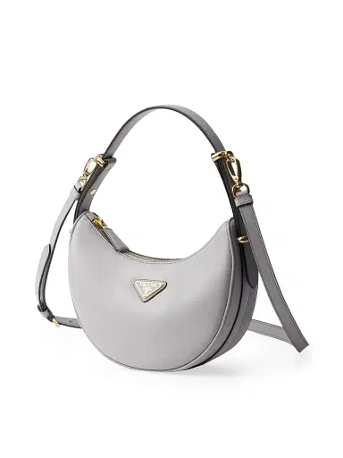 Prada Women's Arqué Leather Shoulder Bag - Grey | Thumbnail 2 Prada Women's Arqué Leather Shoulder Bag - Grey | Thumbnail 2