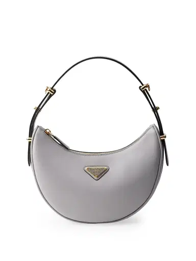 Prada Women's Arqué Leather Shoulder Bag - Grey | Thumbnail 1 Prada Women's Arqué Leather Shoulder Bag - Grey | Thumbnail 1