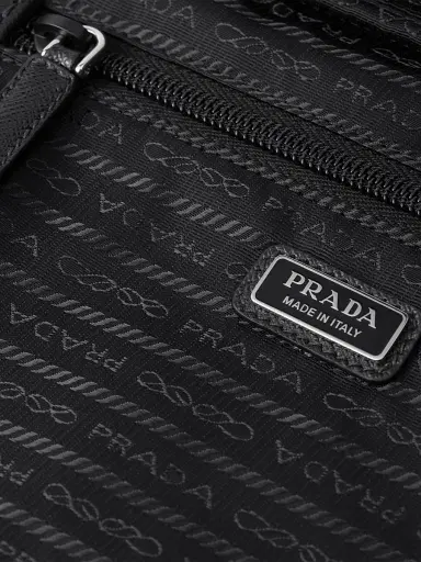 Prada Men's Re-Nylon Zipper Pouch - Black | Thumbnail 4 Prada Men's Re-Nylon Zipper Pouch - Black | Thumbnail 4
