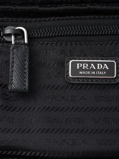 Prada Men's Re-Nylon Zipper Pouch - Black | Thumbnail 4 Prada Men's Re-Nylon Zipper Pouch - Black | Thumbnail 4