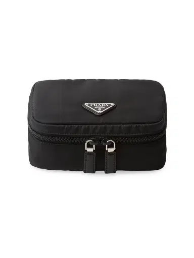 Prada Men's Re-Nylon Zipper Pouch - Black | Thumbnail 1 Prada Men's Re-Nylon Zipper Pouch - Black | Thumbnail 1