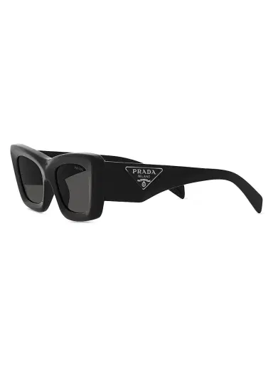 Prada Women's 50MM Rectangular Sunglasses - Black | Thumbnail 4 Prada Women's 50MM Rectangular Sunglasses - Black | Thumbnail 4