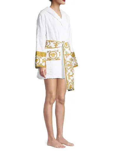 Versace Women's Barocco Wrap Robe - Bianco - Size XXL | Thumbnail 4 Versace Women's Barocco Wrap Robe - Bianco - Size XXL | Thumbnail 4