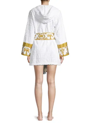 Versace Women's Barocco Wrap Robe - Bianco - Size XXL | Thumbnail 5 Versace Women's Barocco Wrap Robe - Bianco - Size XXL | Thumbnail 5