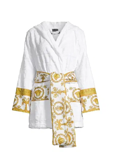 Versace Women's Barocco Wrap Robe - Bianco - Size XXL | Thumbnail 1 Versace Women's Barocco Wrap Robe - Bianco - Size XXL | Thumbnail 1