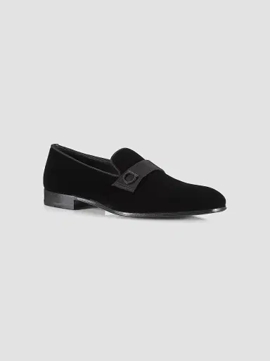 Ferragamo Men's Velvet Gancio Loafers | Thumbnail 2 Ferragamo Men's Velvet Gancio Loafers | Thumbnail 2