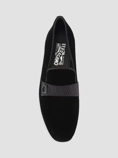 Ferragamo Men's Velvet Gancio Loafers | Thumbnail 4 Ferragamo Men's Velvet Gancio Loafers | Thumbnail 4