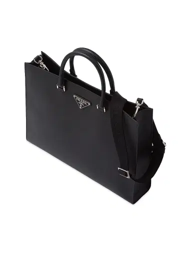 Prada Men's Saffiano Leather Tote Bag - Black | Thumbnail 3 Prada Men's Saffiano Leather Tote Bag - Black | Thumbnail 3