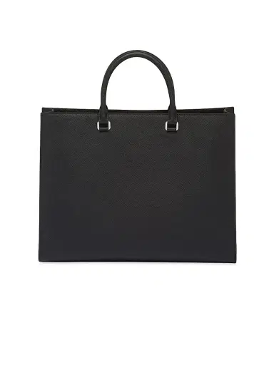 Prada Men's Saffiano Leather Tote Bag - Black | Thumbnail 4 Prada Men's Saffiano Leather Tote Bag - Black | Thumbnail 4