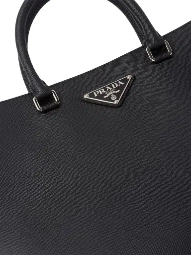 Prada Men's Saffiano Leather Tote Bag - Black | Thumbnail 7 Prada Men's Saffiano Leather Tote Bag - Black | Thumbnail 7