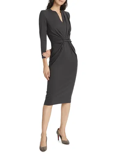 Giorgio Armani Women's Tab Front Jersey Dress | Thumbnail 2 Giorgio Armani Women's Tab Front Jersey Dress | Thumbnail 2