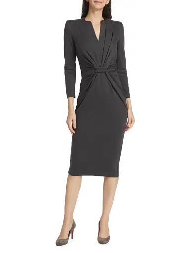 Giorgio Armani Women's Tab Front Jersey Dress | Thumbnail 3 Giorgio Armani Women's Tab Front Jersey Dress | Thumbnail 3
