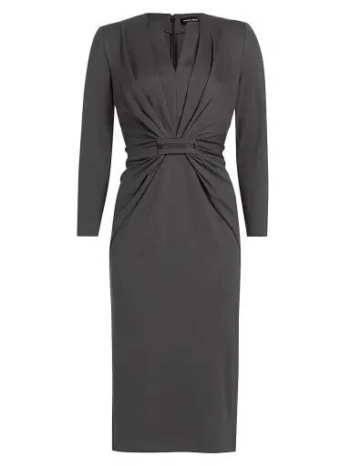 Giorgio Armani Women's Tab Front Jersey Dress | Thumbnail 1 Giorgio Armani Women's Tab Front Jersey Dress | Thumbnail 1