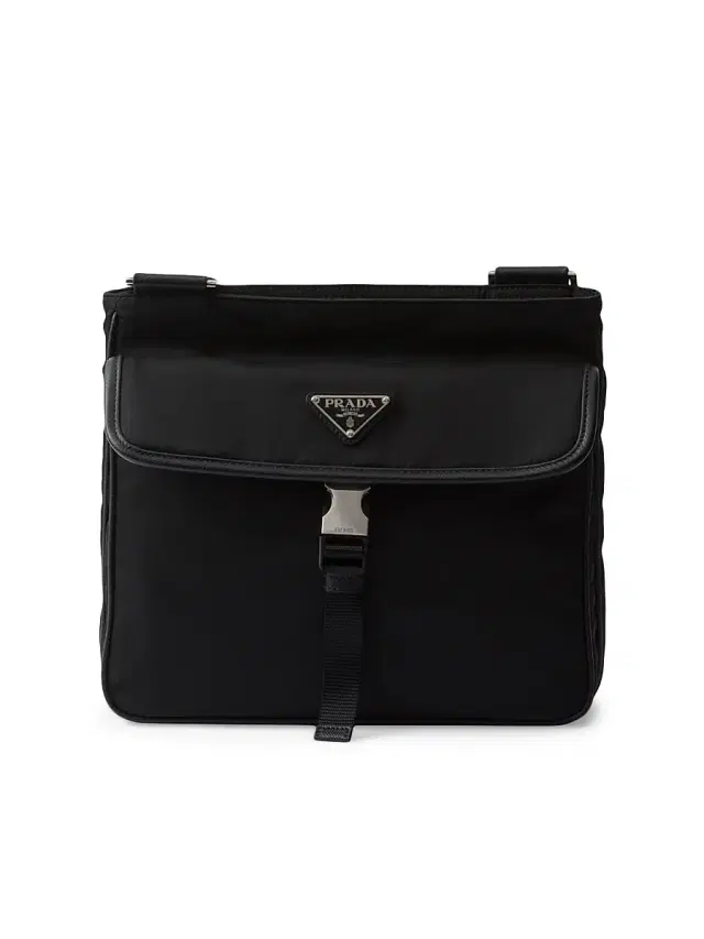 Men's Re-Nylon and Saffiano Leather Shoulder Bag - Black Men's Re-Nylon and Saffiano Leather Shoulder Bag - Black
