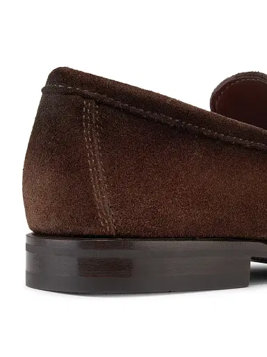 Santoni Men's Carlos Suede Penny Loafers | Thumbnail 3 Santoni Men's Carlos Suede Penny Loafers | Thumbnail 3