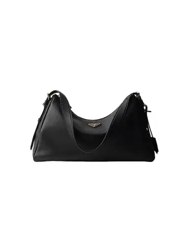 Prada Women's Aimée Large Leather Shoulder Bag - Black | Thumbnail 1 Prada Women's Aimée Large Leather Shoulder Bag - Black | Thumbnail 1