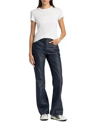 Giorgio Armani Women's Metallic Denim Pants - Graphite | Thumbnail 2 Giorgio Armani Women's Metallic Denim Pants - Graphite | Thumbnail 2