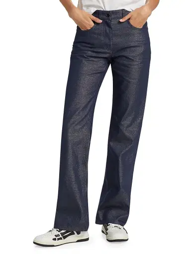 Giorgio Armani Women's Metallic Denim Pants - Graphite | Thumbnail 3 Giorgio Armani Women's Metallic Denim Pants - Graphite | Thumbnail 3