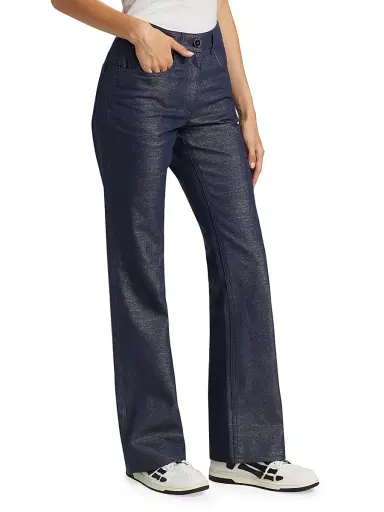 Giorgio Armani Women's Metallic Denim Pants - Graphite | Thumbnail 4 Giorgio Armani Women's Metallic Denim Pants - Graphite | Thumbnail 4