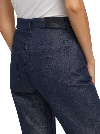 Giorgio Armani Women's Metallic Denim Pants - Graphite | Thumbnail 6 Giorgio Armani Women's Metallic Denim Pants - Graphite | Thumbnail 6