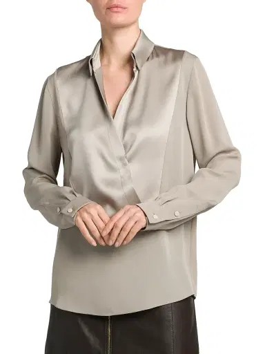 Giorgio Armani Women's Silk Paneled Blouse - Dunes | Thumbnail 3 Giorgio Armani Women's Silk Paneled Blouse - Dunes | Thumbnail 3