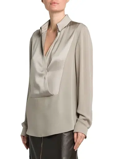 Giorgio Armani Women's Silk Paneled Blouse - Dunes | Thumbnail 4 Giorgio Armani Women's Silk Paneled Blouse - Dunes | Thumbnail 4